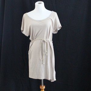 Tan T-Shirt Dress w/ Tie Waist